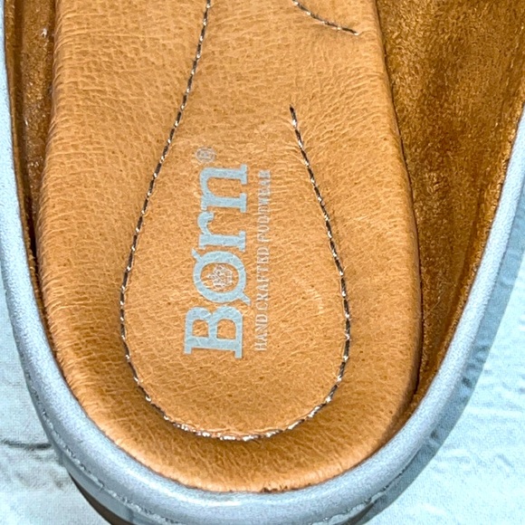 Born Capricorn Mules Croc Embossed Leather Slip-on Loafers - Gray/Grey - Size 10 - Picture 7 of 14